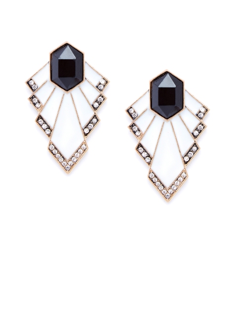 

Kazo White & Black Leaf Shaped Drop Earrings