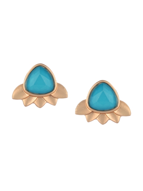 

Kazo Blue & Gold-Toned Triangular Studs