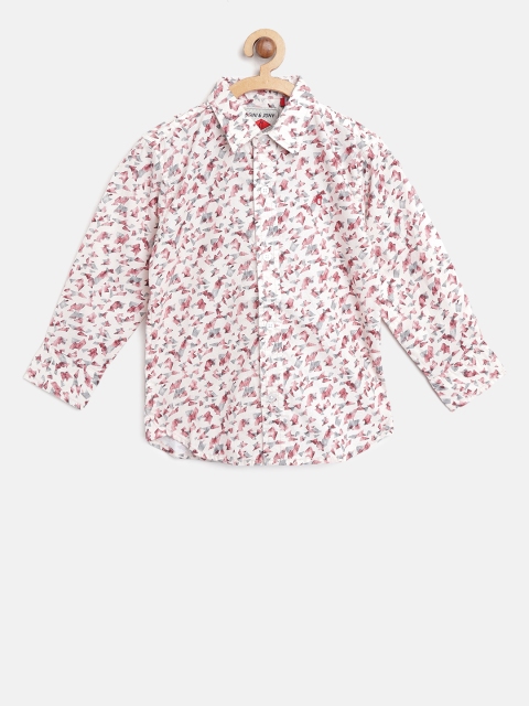 

Gini and Jony Boys Off-White & Rust Red Regular Fit Printed Casual Shirt