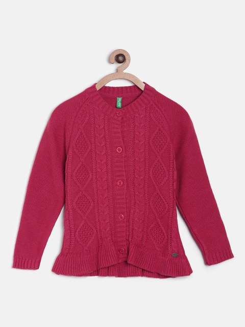 

Palm Tree Girls Coral Self Design Cardigan