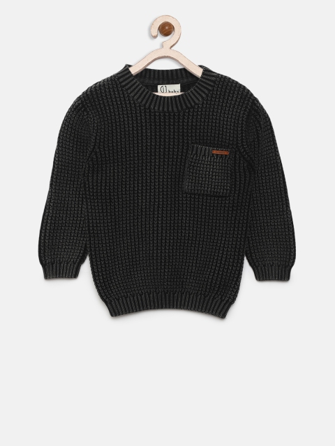 

Gini and Jony Boys Charcoal Grey Self Design Sweater