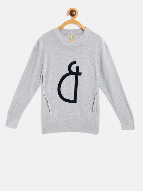 

Gini and Jony Boys Grey Printed Pullover