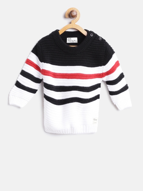 

Gini and Jony Boys White & Black Striped Pullover