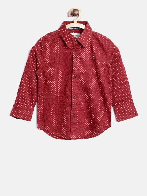 

Gini and Jony Boys Maroon Regular Fit Printed Casual Shirt