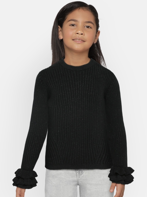 

Gini and Jony Girls Black Solid Sweater