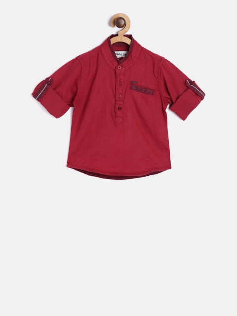 

Gini and Jony Boys Maroon Regular Fit Solid Casual Shirt