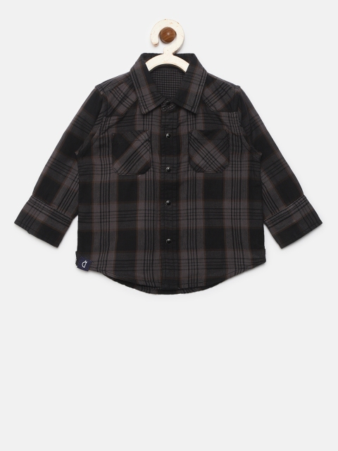 

Gini and Jony Boys Black & Grey Checked Casual Shirt