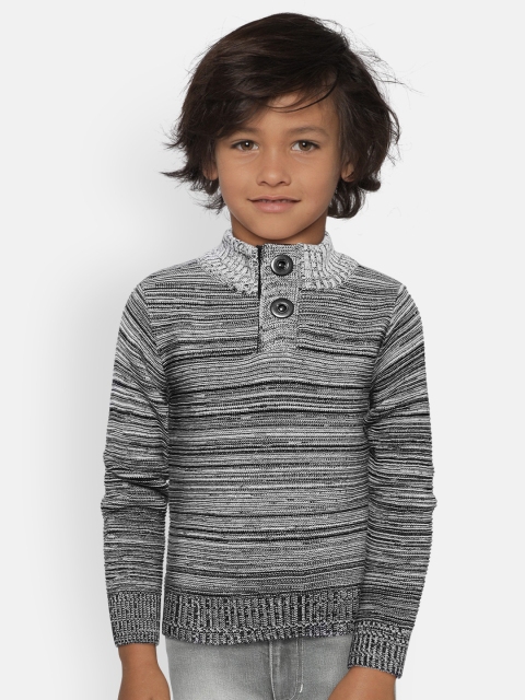 

Gini and Jony Boys Black & White Striped Pullover
