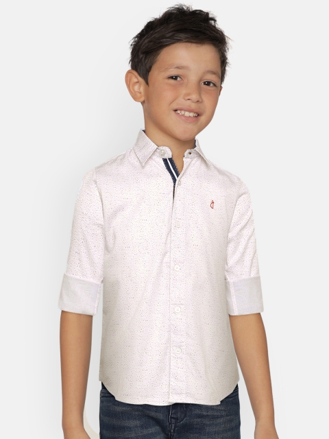 

Gini and Jony Boys White Regular Fit Printed Casual Shirt