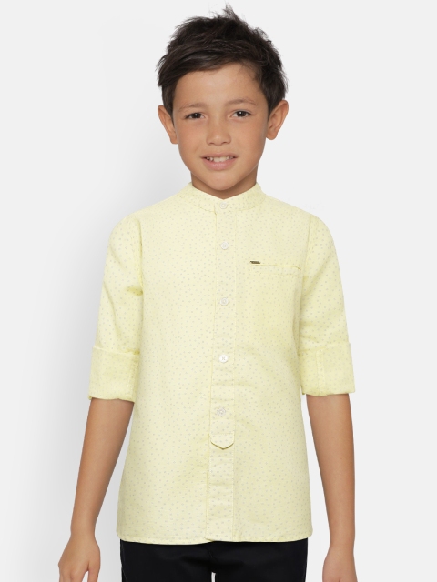 

Gini and Jony Boys Yellow & Grey Regular Fit Printed Casual Shirt