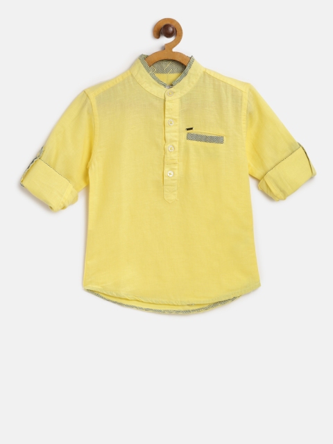 

Gini and Jony Boys Yellow Regular Fit Solid Casual Shirt