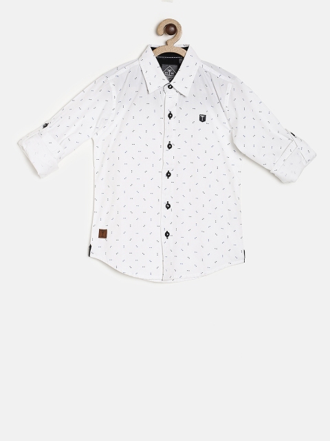 

Palm Tree Boys White Regular Fit Printed Casual Shirt