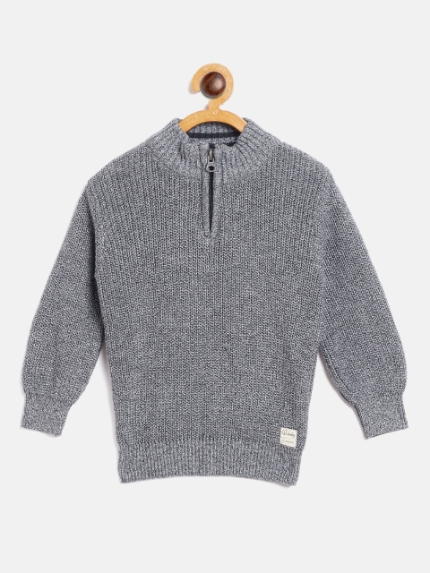 

Gini and Jony Boys Grey Solid Pullover