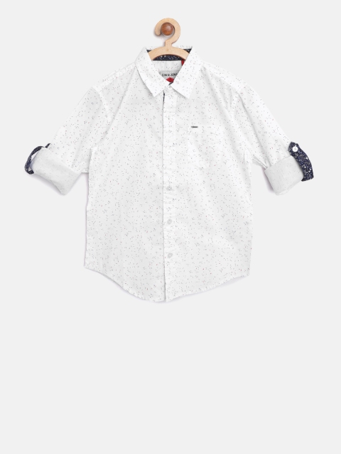 

Gini and Jony Boys White Regular Fit Printed Casual Shirt