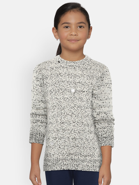 

Gini and Jony Girls Off-White & Black Woven Design Sweater