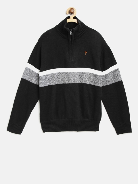 

Palm Tree Boys Black & Grey Striped Sweater