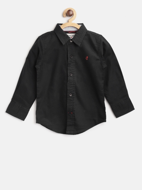 

Gini and Jony Boys Black Regular Fit Solid Casual Shirt
