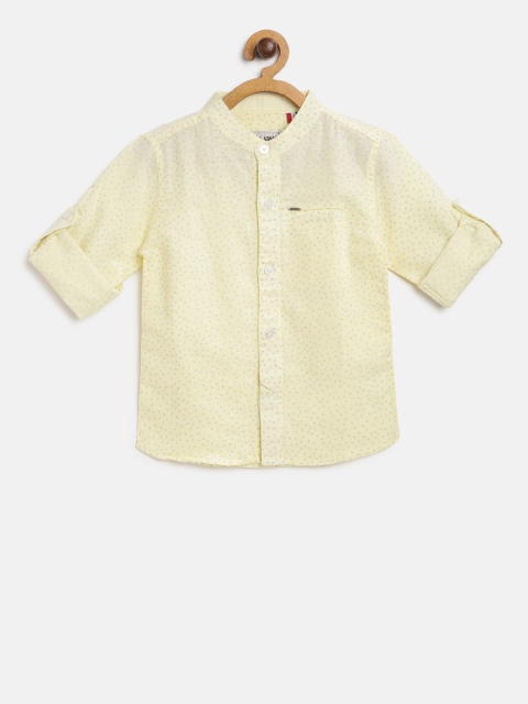 

Gini and Jony Boys Yellow & Lavender Regular Fit Printed Casual Shirt