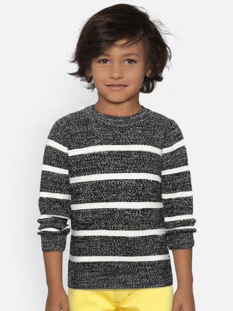 

Gini and Jony Boys Black & White Striped Sweater
