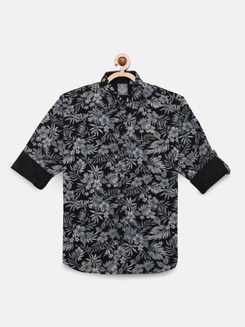 

Palm Tree Boys Black Regular Fit Printed Casual Shirt