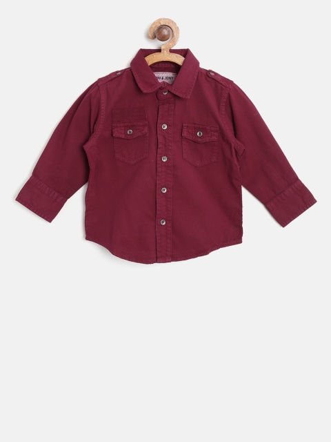 

Gini and Jony Boys Burgundy Regular Fit Solid Casual Shirt