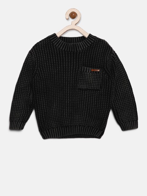 

Gini and Jony Boys Charcoal Grey Self Design Pullover