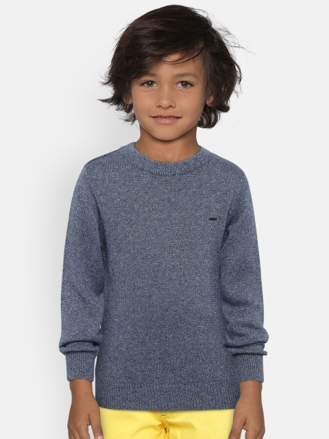 

Gini and Jony Boys Blue Self Design Sweater