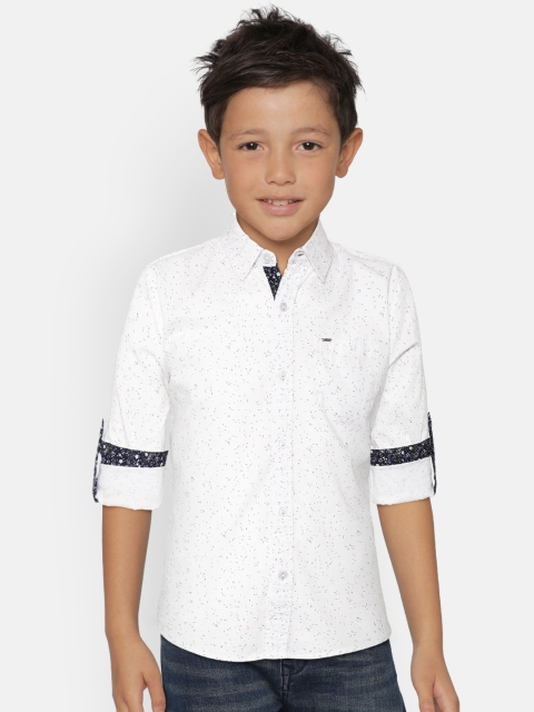 

Gini and Jony Boys White & Red Regular Fit Printed Casual Shirt