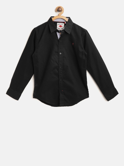 

Gini and Jony Boys Black Regular Fit Solid Casual Shirt