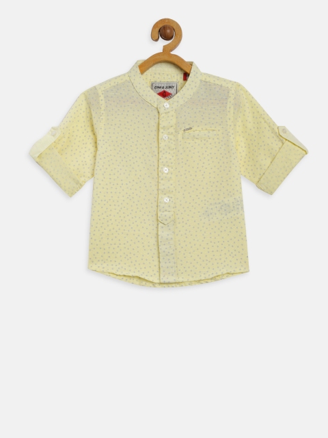 

Gini and Jony Boys Yellow Regular Fit Printed Casual Shirt