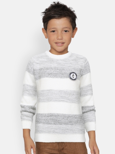 

Gini and Jony Boys Grey & White Striped Pullover