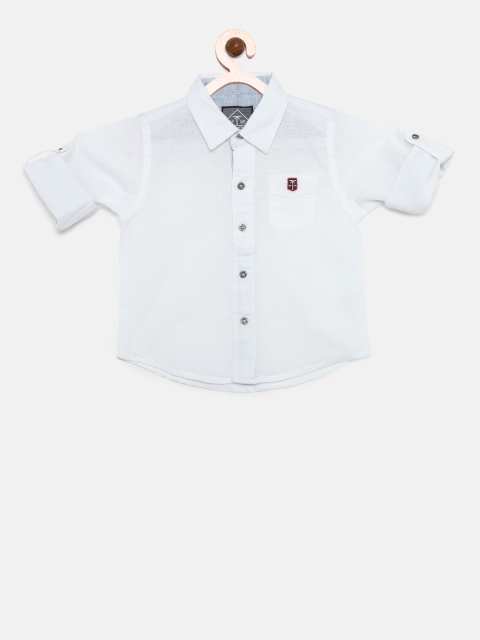 

Palm Tree Boys White Regular Fit Solid Casual Shirt