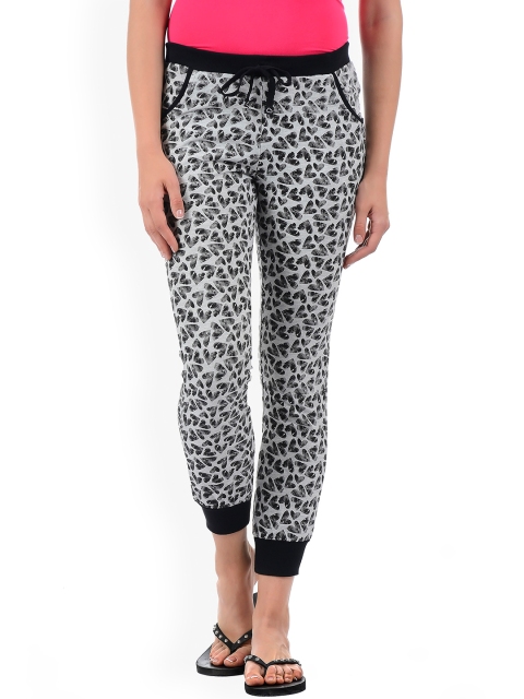 

Sweet Dreams Grey Melange & Black Printed Cropped Joggers LP-332218CA