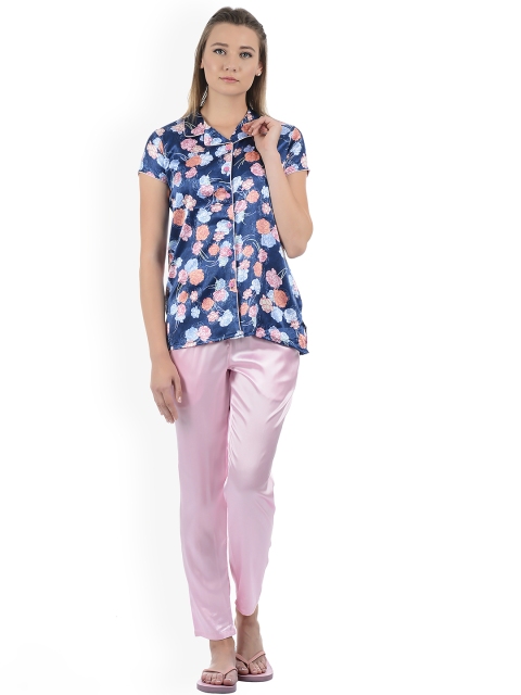 

Sweet Dreams Women Blue & Pink Printed Night suit