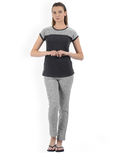 

Sweet Dreams Women Grey Printed Night Suit