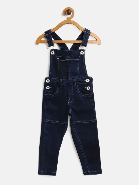 

Gini and Jony Girls Navy Blue Solid Dungarees