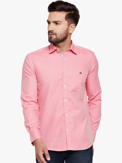 

Crimsoune Club Men Pink Standard Slim Fit Solid Casual Shirt