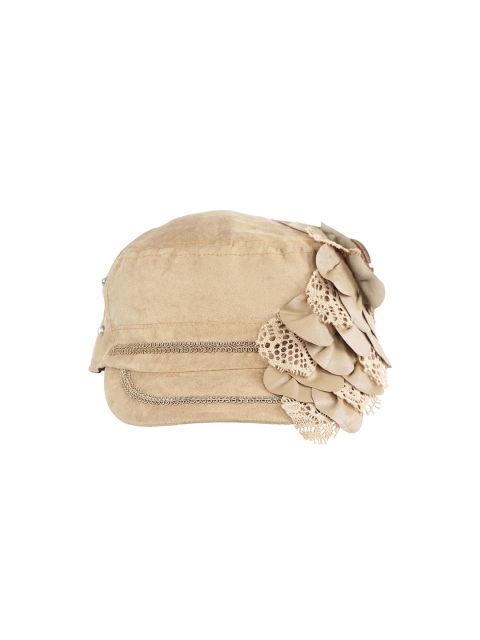

FabSeasons Women Tan Self Design Baseball Cap