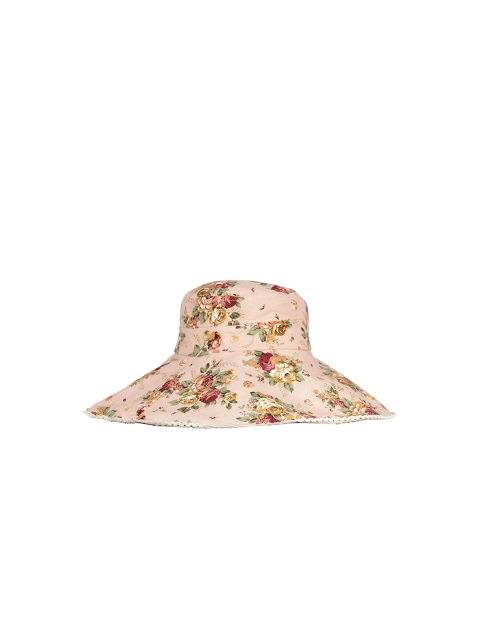 

FabSeasons Women Pink Printed Sun Hat, Peach