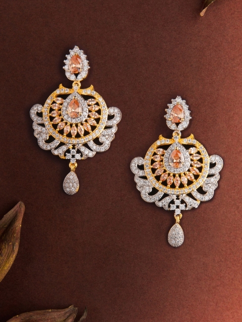 

Rubans Gold-Toned & White Gold-Plated Classic Drop Earrings