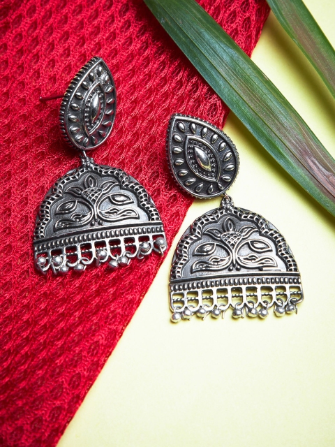 

ZeroKaata Women Silver-Toned Contemporary Drop Earrings