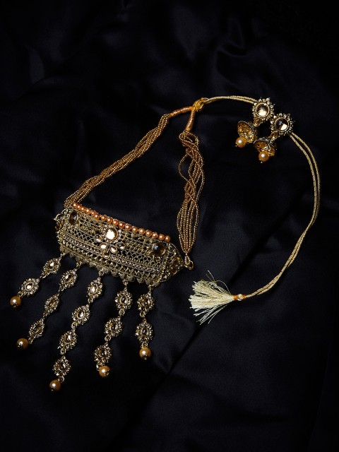 

ZeroKaata Gold-Toned Stone Studded Jewellery set