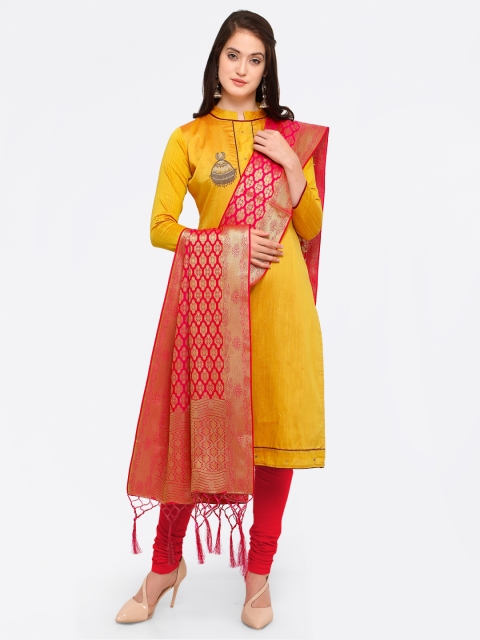 

Saree mall Pink Woven Design Dupatta