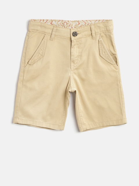 

Gini and Jony Boys Beige Solid Classic Fit Regular Shorts