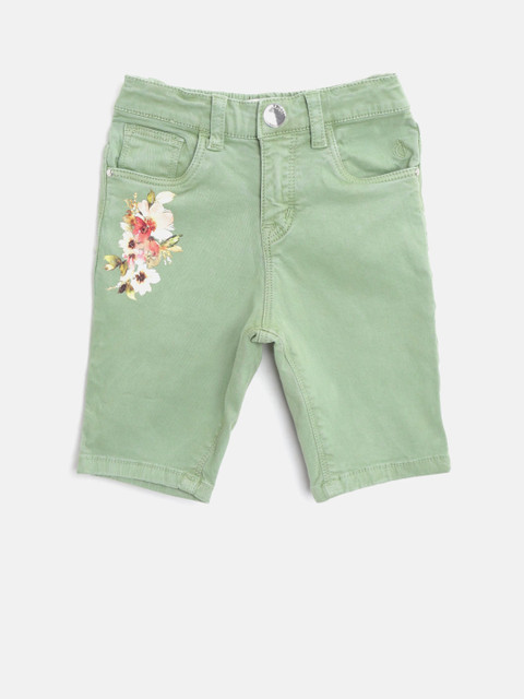 

Gini and Jony Girls Olive Green Solid Regular Fit Capris