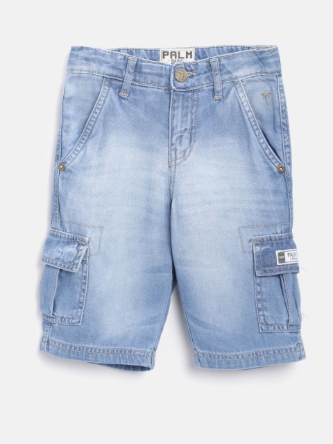 

Palm Tree Boys Blue Washed Regular Fit Denim Shorts