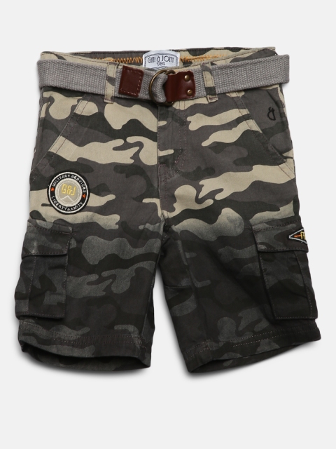 

Gini and Jony Boys Grey Printed Regular Fit Cargo Shorts