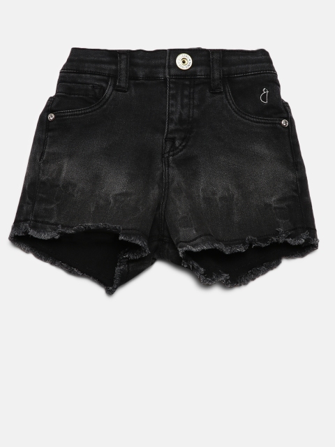

Gini and Jony Girls Black Washed Regular Fit Denim Shorts