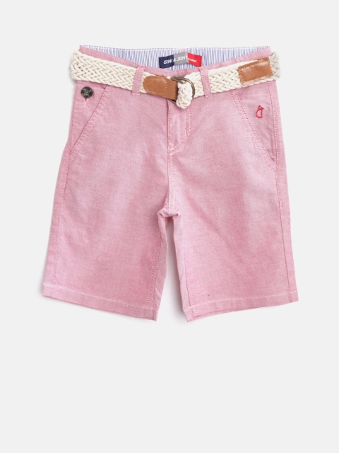 

Gini and Jony Boys Pink Solid Regular Fit Chino Shorts