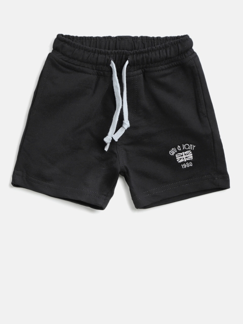 

Gini and Jony Boys Black Solid Regular Shorts